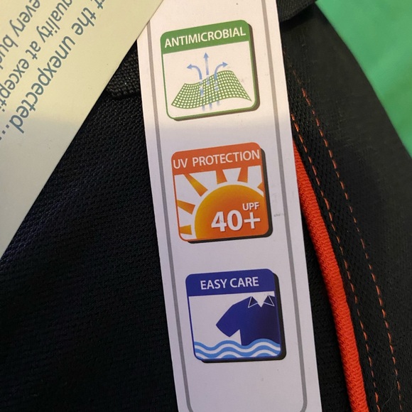 Extreme performance black/orange short sleeve shirt Ladies . UV protection 40+ - Picture 7 of 8